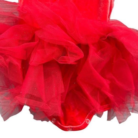 ILOVEPLUM tutu B.A.E. TUTU DRESS In Red Infant Girl Size 3-6M - Picture 4 of 5